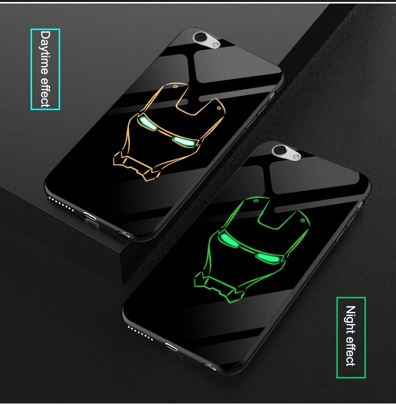 Светящийся чехол с изображением Железного человека СУПЕРМЕНА для OPPO Realme 1 X XT X2 Pro K3 K5, Мстители, Бэтмен, капитан, чехол для OPPO F7 Youth F9 F11 - Цвет: iron Man