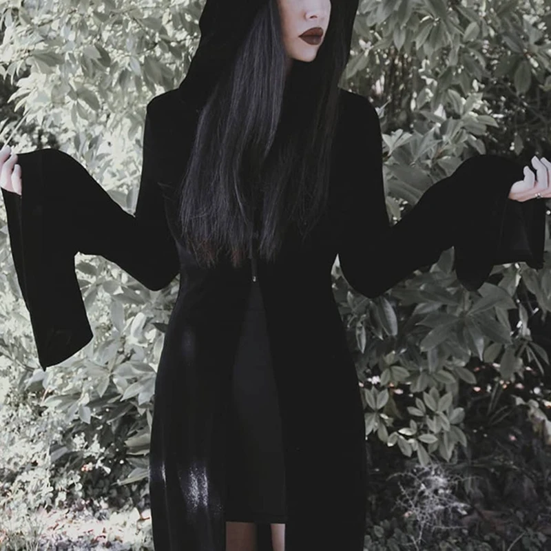 Женское пальто с капюшоном плащ в стиле стимпанк карнавальный костюм куртка на