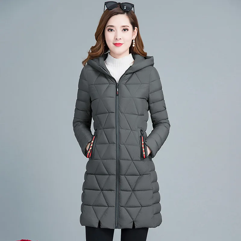 

Hooded Cotton-padded Clothes Women's Mid-length Autumn And Winter 2019 New Style Korean-style Slim Fit Slimming Cotton-padded Ja