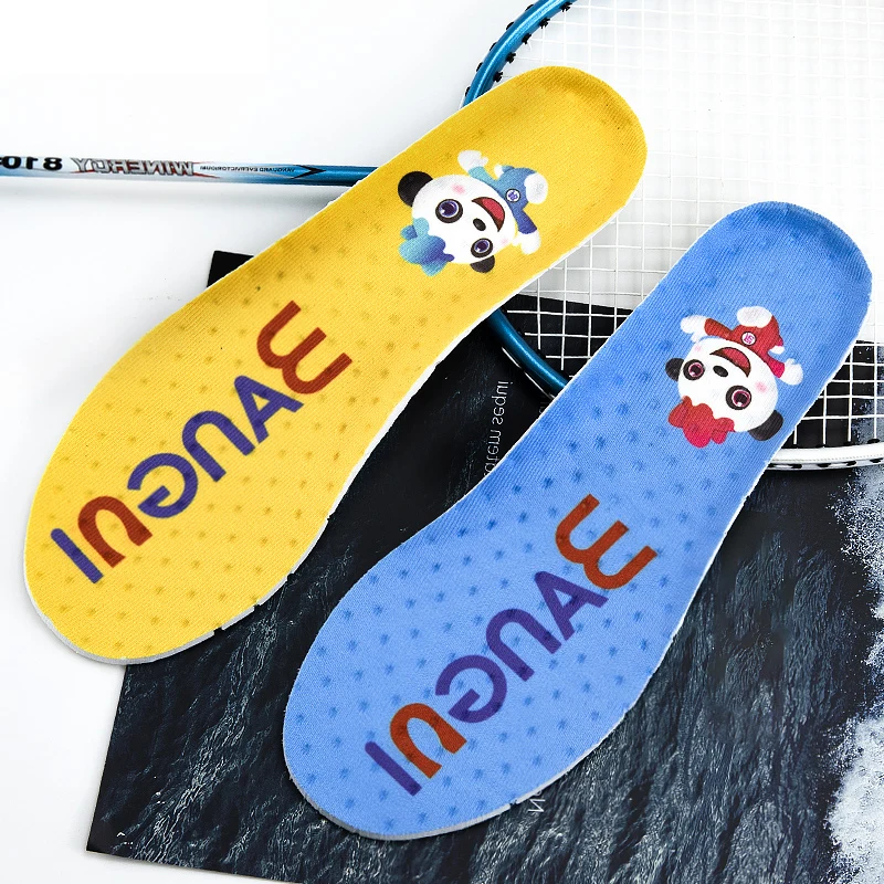 

3ANGNI Mascot Memory Foam insoles for Shoes EVA Breathable Shoe Pad for Women Men Yellow & Blue Asymmetry Insoles Inserts