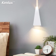 Kenlux 6 Вт светодиодный настенный светильник алюминиевый открытый Крытый Ip65 белый черный современный свет для фон с изображением виллы сад ярд лестница свет