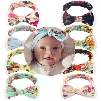 

Flower Design Cute Baby Hat Cotton Bowknot Turban Knot Girl Summer Hat Bohemian style Kids Newborn Cap for baby girls boys