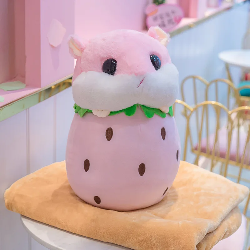 1 шт. 45 см дети милые фрукты хомяк плюшевые игрушки мягкие kawaii Плюшевые подушки клубника ананас в форме куклы для подарок на день рождения