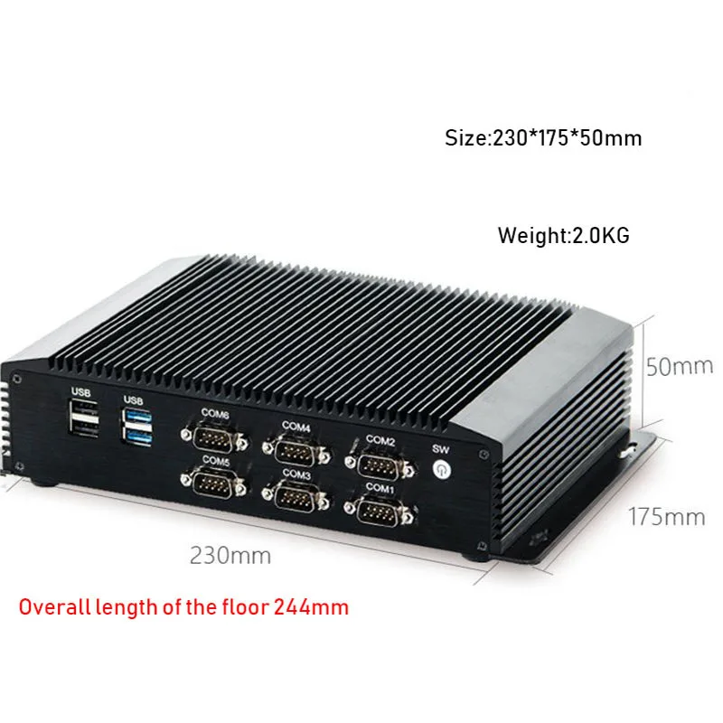 6 COM Dual LAN inteli211 безвентиляторный мини ПК Intel 4Gen i5 4200U/i7 4500U RS232 422485 USB WIFI промышленный