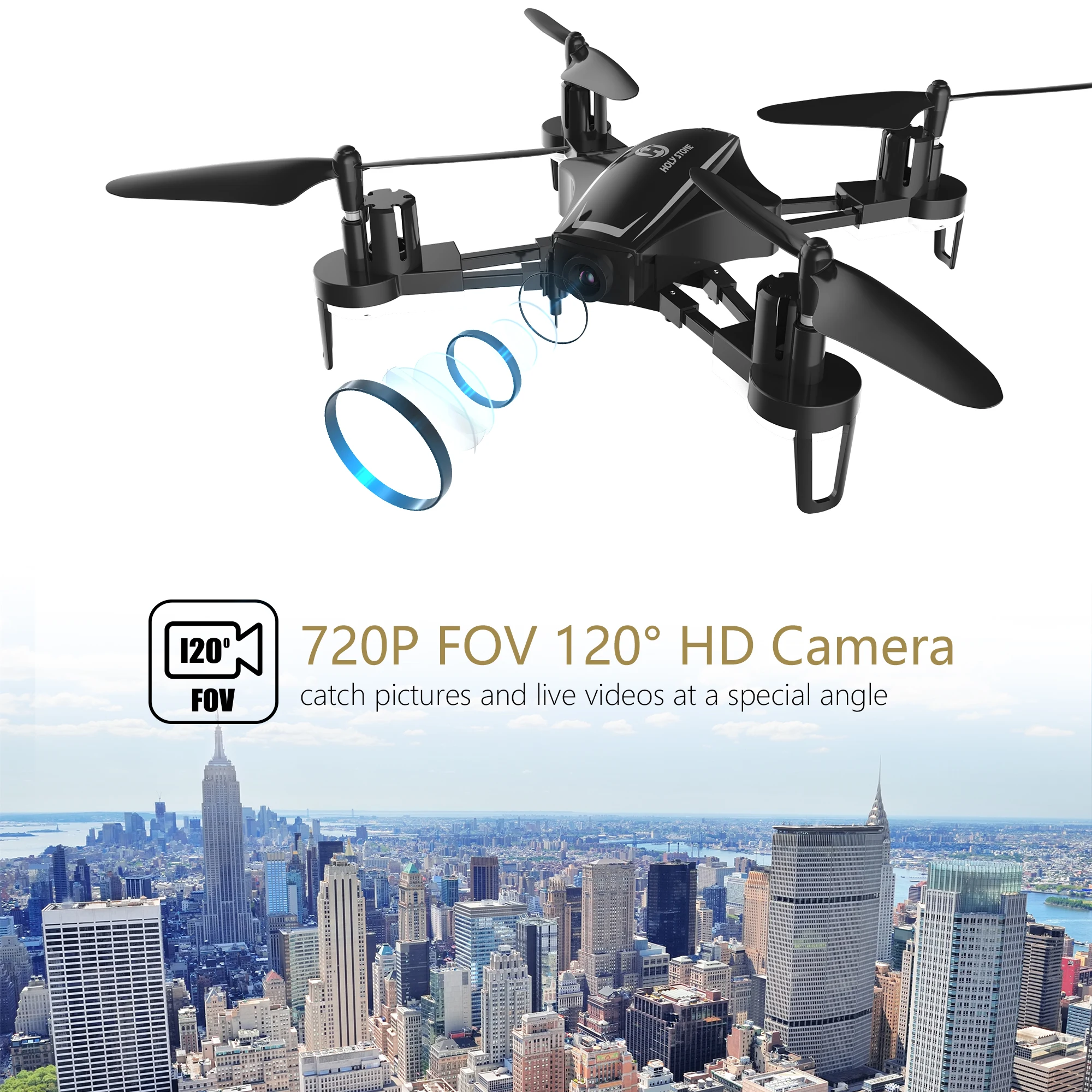 Holy Stone HS230 RC Drone 5.8GHz FPV Wifi 720P HD Camera Drone High Speed LCD Screen Wind Resistance RC Helicopter Quadrocopter