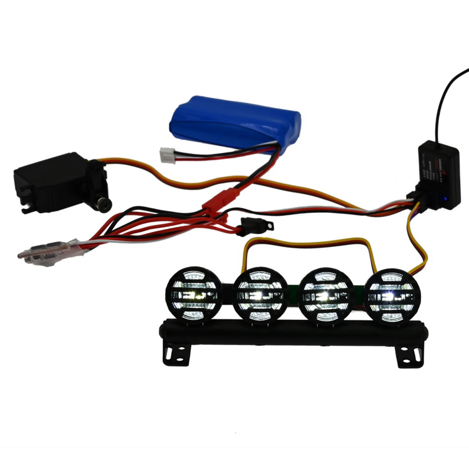 Dilwe Barra De Luces LED Para Coche RC – 4 Luces Blancas Con Pantalla Protectora, Compatible Con SCX10, Traxxas, TRX-4, D90, CC01