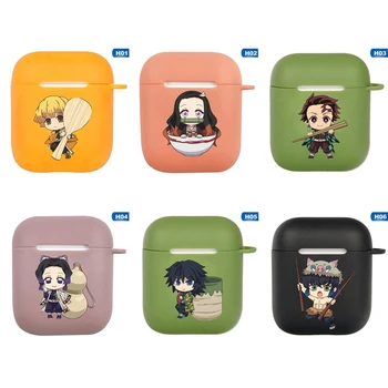 

Anime Demon Slayer: Kimetsu No Yaiba Anime Pattern For Apple Airpods Case Bluetooth Silicone Earphone Protective Cover