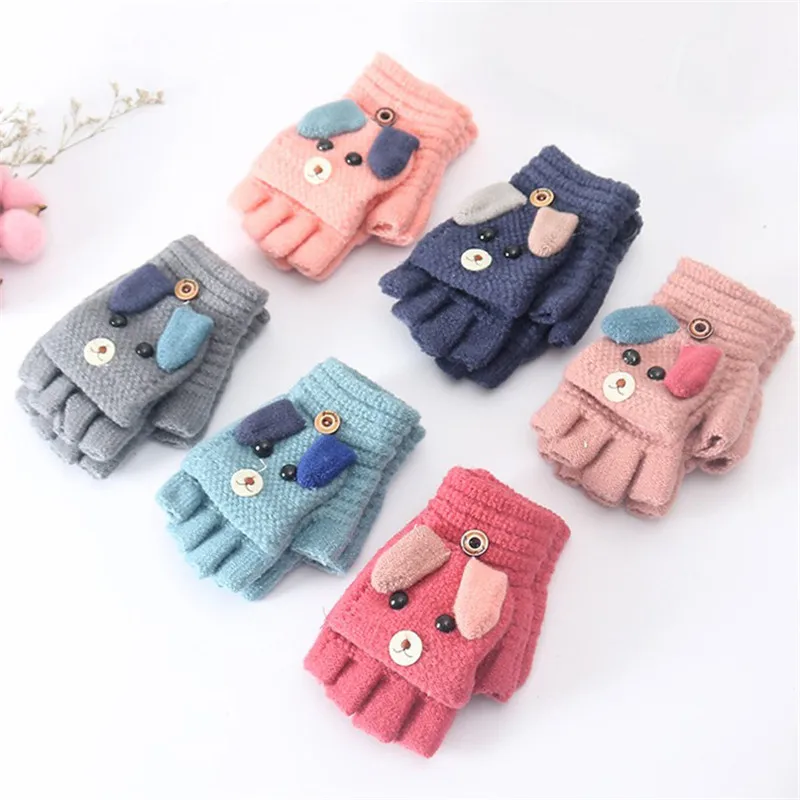 Зимние рождественские детские теплые перчатки для начальной школы кашемировые