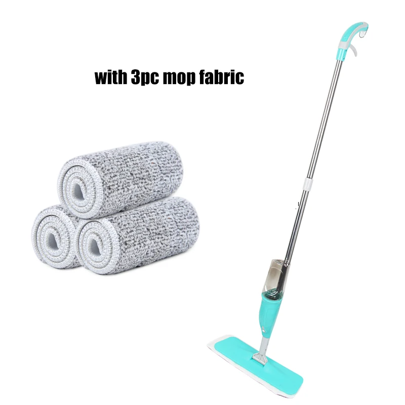 Blue with 3pcs cloth Распылительная швабра с распылителем деревянный пол керамическая плитка Автоматическая плоская Швабра очиститель пола для дома инструмент для уборки дома со шваброй - Цвет: Blue with 3pcs cloth