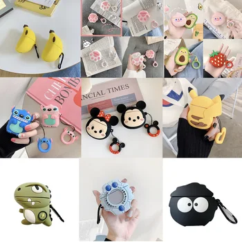 

For AirPods Case Cute Cartoon Avocado/banana/Cat paw /peach silicon Earphone Cover For Air pods 2 Case headphone cover fundas