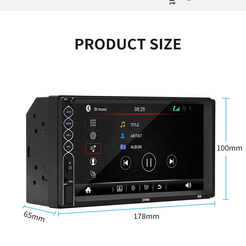 Автомобильный мультимедийный Android IOS Mirrorlink автомобильный Радио MP5 плеер Авто Стерео FM Bluetooth Aux колесо управления задняя камера USB без gps
