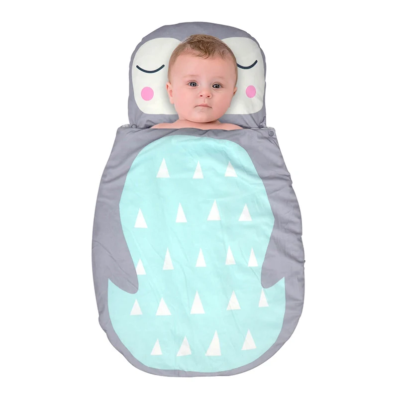 Хлопковый детский тонкий спальный мешок мод для летний комплект белья ребенок Saco De Dormir Para Bebe мешки Пингвин, лиса медведь спальные мешки - Цвет: penguin