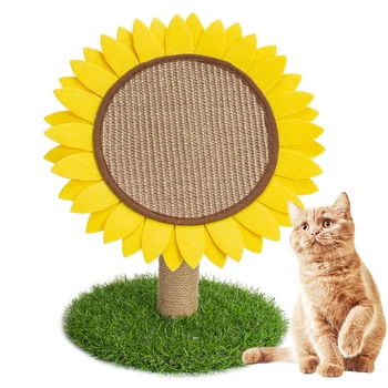 

Creative Funny Cat Scratch Post Lovely Sunflower Shape Cat Scratcher Toy Cat Interactive Toy Pet Supplies