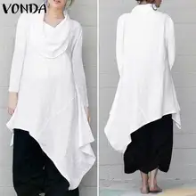 ##Special Price Autumn Blouse 2019 VONDA Pleated Long Sleeve Shirt Casual Fashion Asymmetrical Tunic Loose Tops Plus Size 5XL Blouses And Top ##Special Price Autumn Blouse 2019 VONDA Pleated Long Sleeve Shirt Casual Fashion Asymmetrical Tunic Loose Tops Plus Size 5XL Blouses And Top