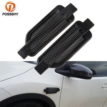 

POSSBAY 3D Hood Grille Fender Sticker Car Stickers Black/Silver Car Vent Air Flow Fender Decor Car-styling Waterproof Decals