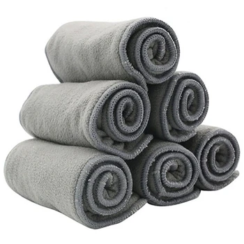 

10Pcs Quality Baby Nappies Bamboo Charcoal Liner Nappy Diaper Insert for Baby Cloth Diaper Nappy Washable 4 Layers