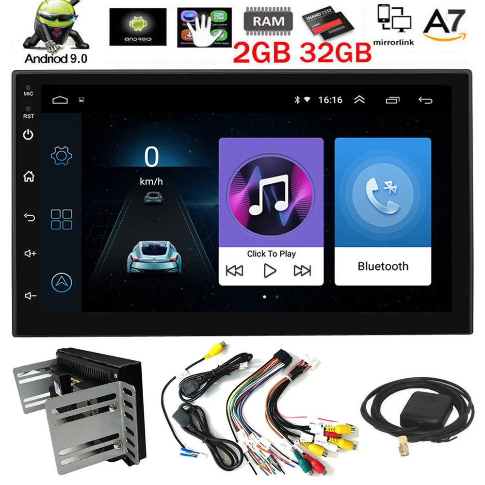 2DIN Android 9 1 автомобильный Радио стерео Мультимедийный Плеер для Volkswagen Ford Focus Kia rio