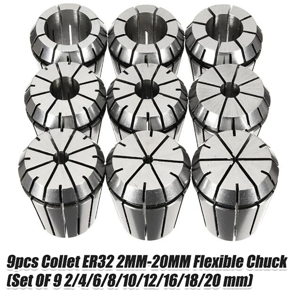 

ER32 Collet Tool Precision Spring Collet Set from 2mm to 20mm CNC Collet Chuck For Milling Lathe Tools and Spindle Motors