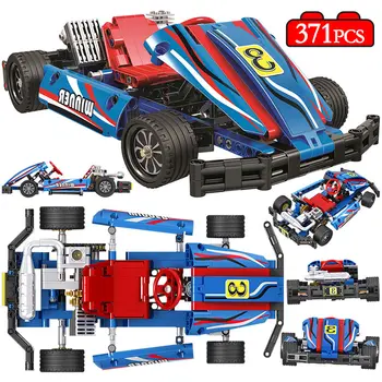 

371pcs 1:8 City Racing Car Technic Kart Car Building Blocks Educational DIY Bricks Toys for Children Christmas Gift