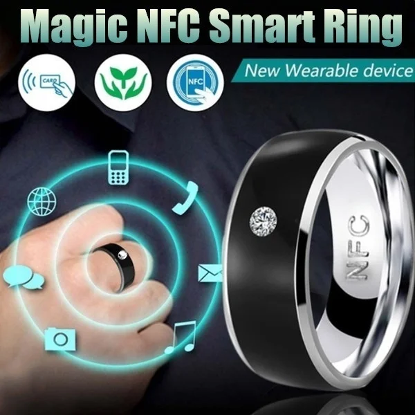 Многофункциональное умное кольцо POFUNUO NFC водонепроницаемое для пальцев цифровое
