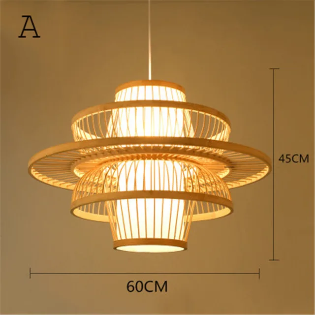 D60CM Китайский стиль, бамбуковые подвесные светильники, освещение для сада, ресторана, кухни, подвесной светильник, для отеля, фермы, чайный домик, фонарь, татами, висячий светильник - Цвет корпуса: D60CM