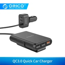 ORICO автомобильное USB зарядное устройство умная зарядка 52 Вт QC3.0 быстрое автомобильное зарядное устройство для Xiaomi huawei Sanmsung планшет автомобильный