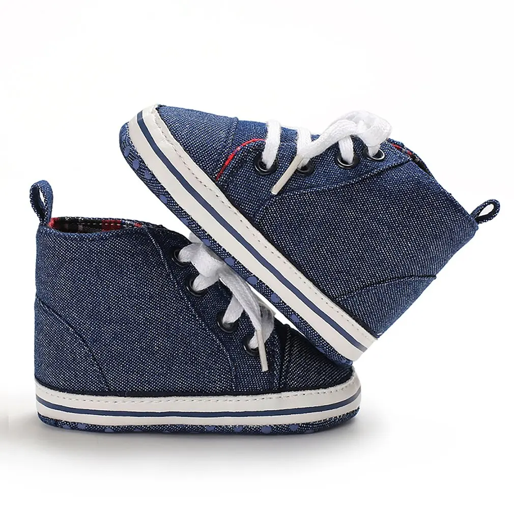 Newborn Baby Boys Girls First Walkers Newborn Canvas Shoes Infant Toddler Soft Sole Anti-slip Baby Sneaker Sport Shoes for 0-18M