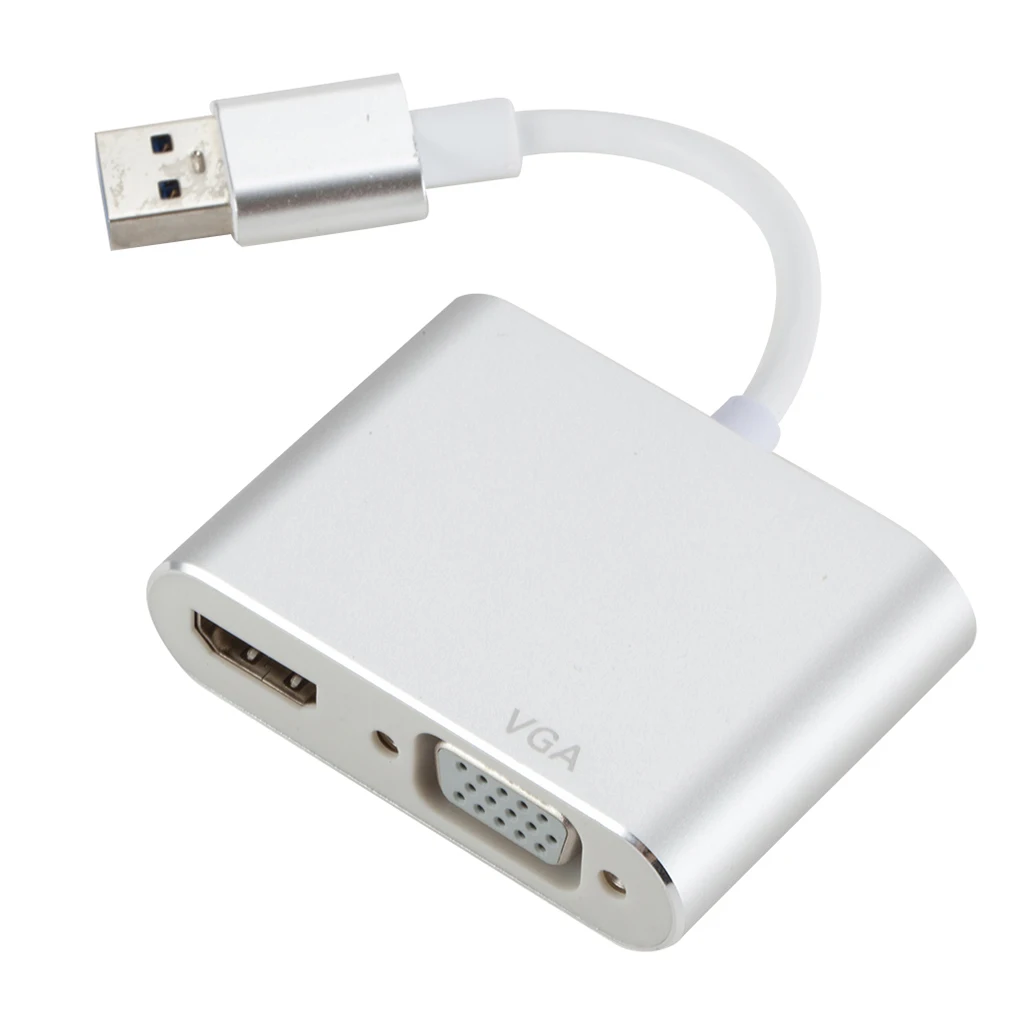 USB к HD сплиттер VGA адаптер для ПК ноутбука USB3.0 высокое Скорость Non-задержка 2-в-1 видео конвертер USB концентратор