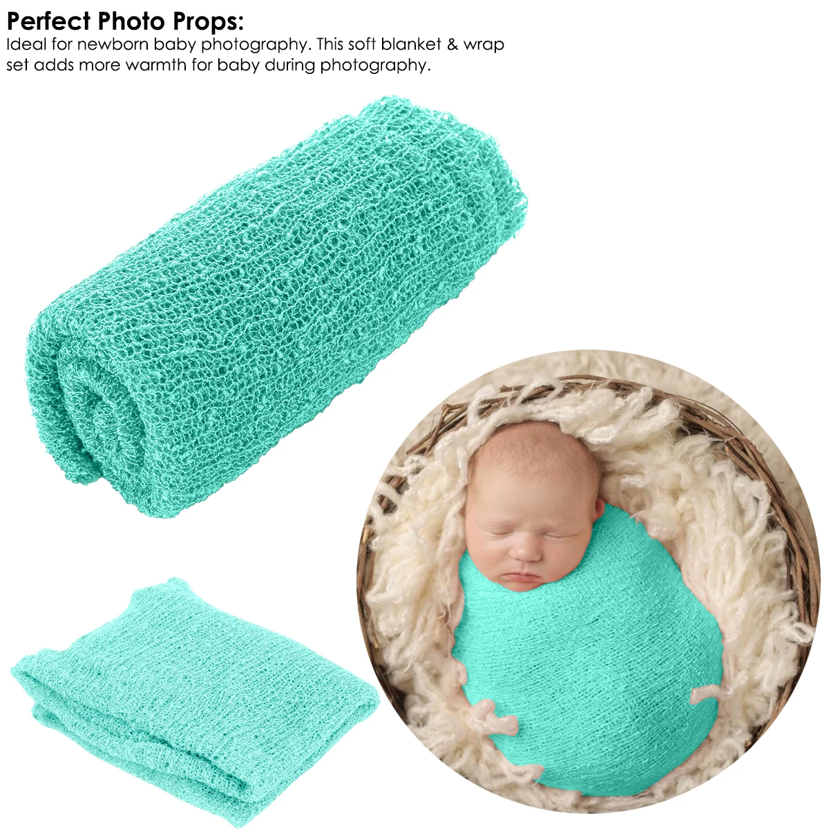 Newborn Faux Fur Prop Basket Filler Stuffer Photo Props Baby Fotografia Photography Backdrop Background Blanket Infant Shoot