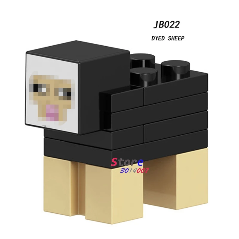 JB022 Одиночные строительные блоки мультфильм человек паук деревенский медведь лошадь звуковые пузыри DIY игрушки для детей - Цвет: JB022