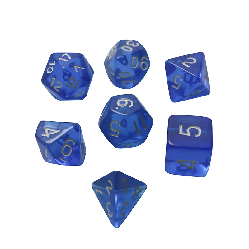 25 цветов 7 шт./лот D4, D6, D8, D10, D10%, D12, D20 красочные аксессуары для настольной игры, DnD, RPG - Цвет: 02