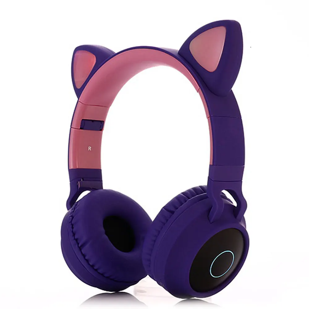 Bluetooth наушники стерео милые кошачьи наушники мигающие светящиеся стерео Бас игровая гарнитура со светодиодный светильник для девочек Подарочная игрушка