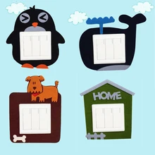 Выключатель питания, наклейка мультяшная наклейка для детей, украшение, выдолбление