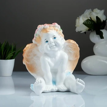 

Figure "Angel little toddler sitting" white-gold 24x29x21cm 2380065
