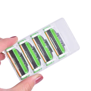 

4PCS/Set 3 Layers Men Face Shaving Razors Blades Male Manual Razor Blades For Standard Beard Shaver Trimmer Blades