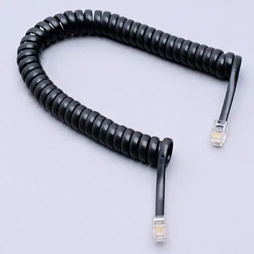 

1 Pcs Replacement Male RJ11 To Male RJ11 4P4C Plug Coiled Stretchy Telephone Handsets Cable Line Black 2m / 6.5ft