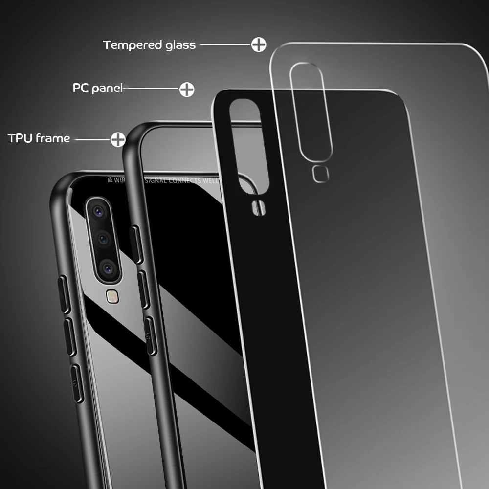Чехол для телефона из закаленного стекла для Samsung Galaxy A50S A50 S A 50 S 50 S простой чехол края из ТПУ стеклянная задняя крышка оболочка A50S A30S Coque