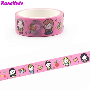 

Ransitute R661 Cartoon Cute Washi Tape DIY Scrapbook Decoration Scrapbooking Masking Decoration Tool Color Masking Tape