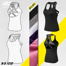 Женский жилет для йоги, стиль, спортивный жилет для фитнеса, марля, красивая сексуальная открытая спина, быстро высыхающая одежда 93102