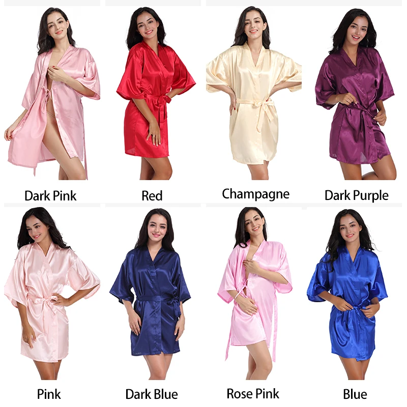 Женский атласный шелковый халат, женский халат, женские халаты, пижамы, женский сексуальный халат для женщин, сексуальный короткий банный Халат