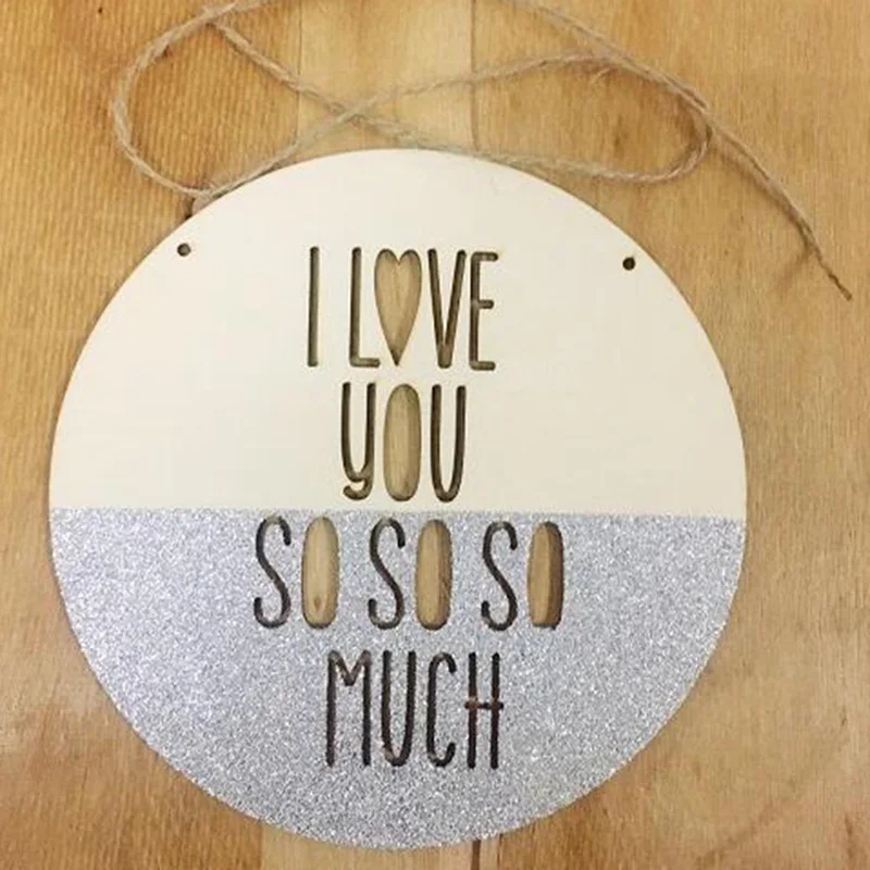 INS Style Love U So So Much Wood Hanging Ornaments Background Studio Backdrop Photo Photography Prop Decor Photography Shoots