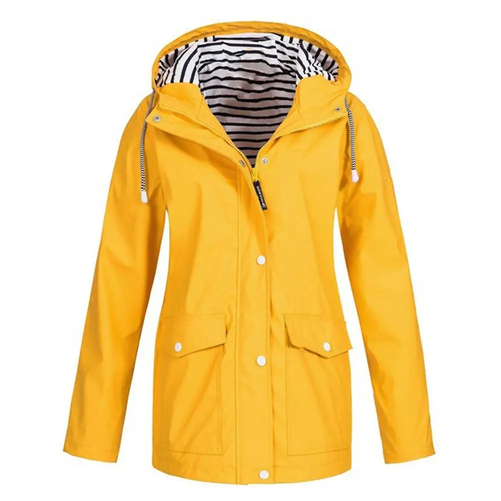 

Women Jacket Windproof Waterproof Coat With Zipper Clothes For Outdoor Mountaineering In Autumn And Winter Waterproof Raincoat