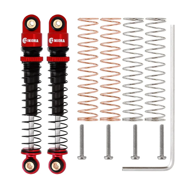 INJORA 43MM Aluminum Threaded Tele Shock Absorber Damper for 1/24 RC Crawler Car Axial SCX24 AXI90081 Deadbolt Micro Crawler