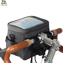 Водонепроницаемая велосипедная сумка 4.5L, сумка на руль с передней трубкой, сумка для камеры с сенсорным экраном, велосипедный Карманный наплечный рюкзак, Аксессуары для велосипеда