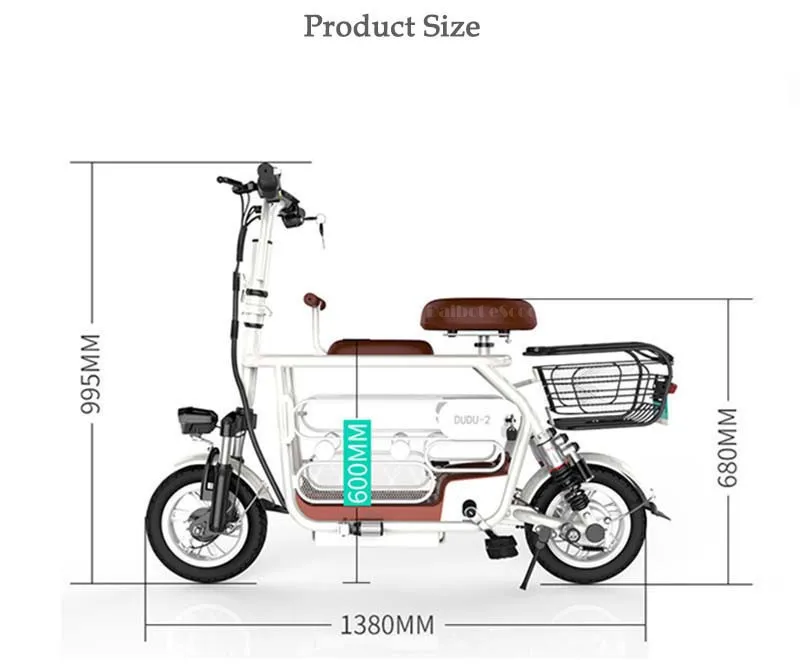 Daibot Folding Electric Bike 400W 48V Electric Bicycle Max Range 85KM Seat WhiteBlue 2wheeled Electric Scooter For Adults Kids  (2)