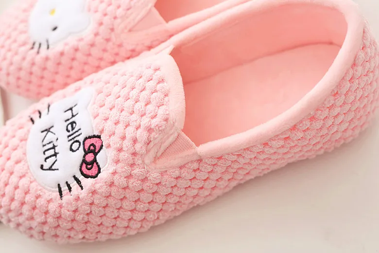 Pineapple KT cat autumn month shoes thick plush warm cotton slippers non-slip thick-soled floor shoes
