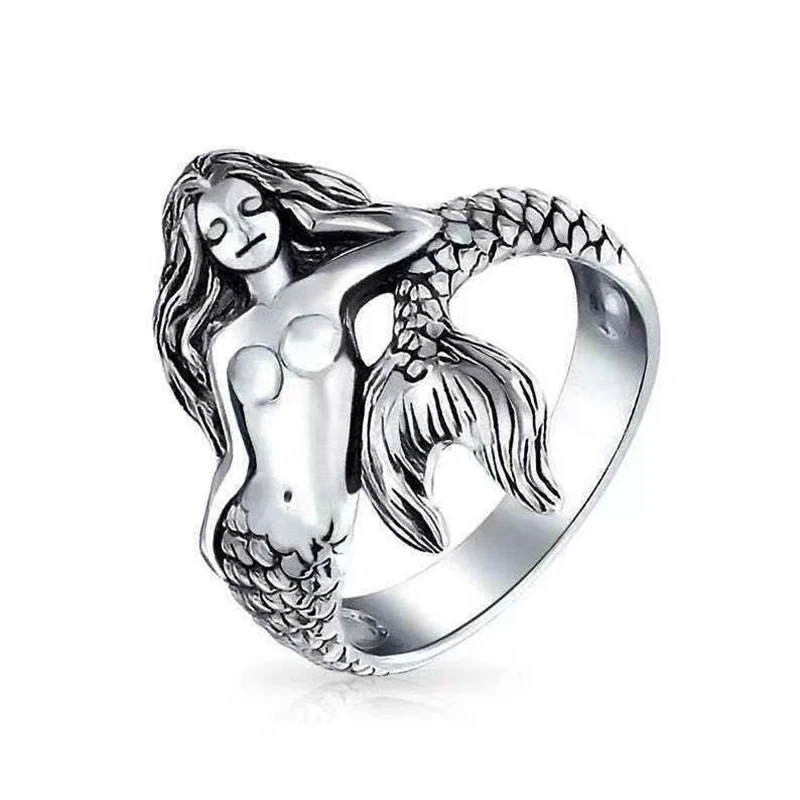 Ring Set Vintage Silver Color Skeleton For Women Men Fashion Hip Hop Adjustable