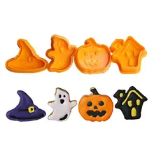 4 шт./компл. Набор выпечки для кухни на Хэллоуин DIY инструмент помадка торт украшение Хэллоуин пластик для резки печенья плесень кухонные принадлежности