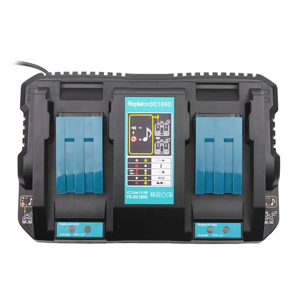Зарядное устройство Lithion с двумя портами для Makita DC18RD 14,4-18 в BL1815 BL1830 BL1840 BL1415 BL1430 BL1440