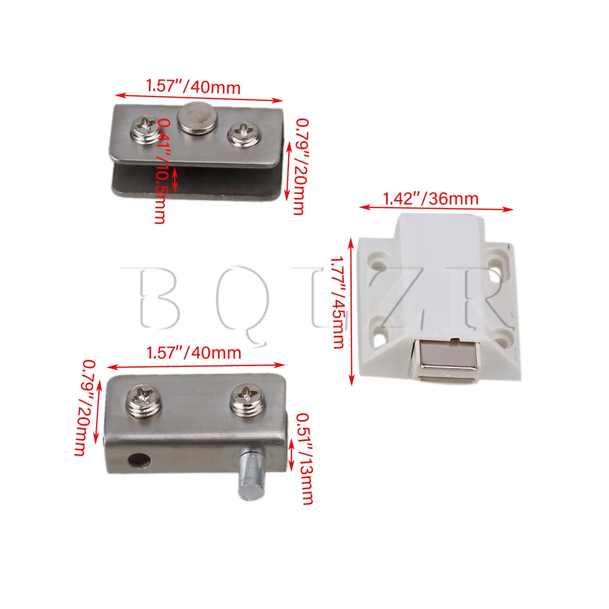 BQLZR Stainless Steel Glass Pivot Door Hinges Clamps Kits for 5-8mm Glass Door
